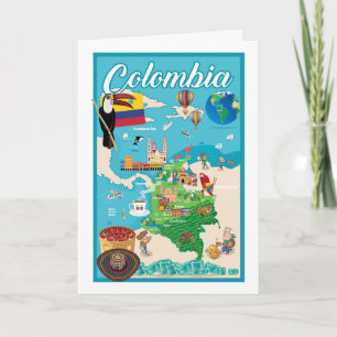 Cartoon Map of Colombia Kaart