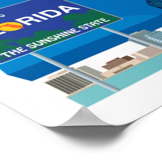 Cartoon Map of Florida Poster (Hoek)