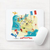 Cartoon Map of France Muismat (Met muis)