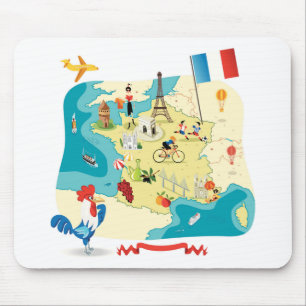 Cartoon Map of France Muismat