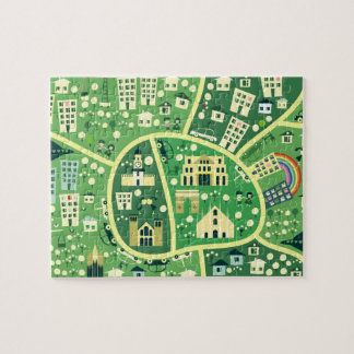 Cartoon Map of Milan Puzzle Legpuzzel