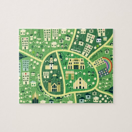 Cartoon Map of Milan Puzzle Legpuzzel (Horizontaal)
