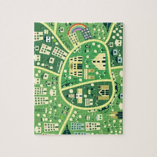 Cartoon Map of Milan Puzzle Legpuzzel (Verticaal)