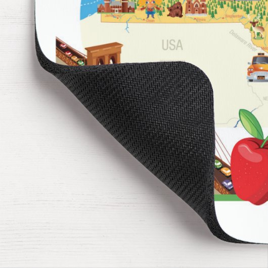 Cartoon Map of New York State Muismat (Hoek)