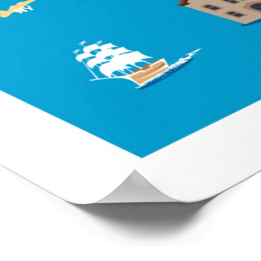 Cartoon Map of Rhode Island Poster (Hoek)