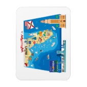 Cartoon Map van Florida Magneet (Verticaal)