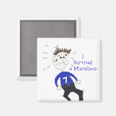 Cartoon Marathon Runner Magneet (Voorkant / Achterkant)