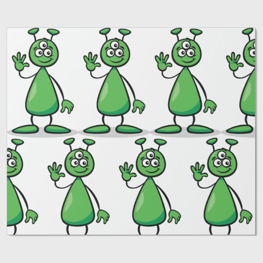 Cartoon Martian Cadeaupapier (Vlak)