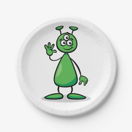 Cartoon Martian Papieren Bordje (Voorkant)