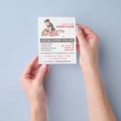 Cartoon Massage, massagetherapie, massageparlor Flyer (Hand)