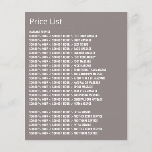 Cartoon Massage, massagetherapie, massageparlor Flyer (Achterkant)