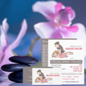 Cartoon Massage, massagetherapie, massageparlor Flyer