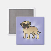Cartoon Mastiff/Bullmastiff Magneet (Voorkant / Achterkant)