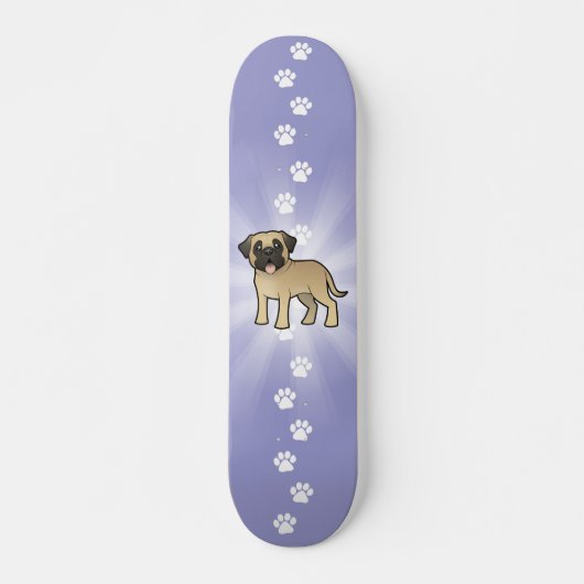 Cartoon Mastiff/Bullmastiff Skateboard (Voorkant)