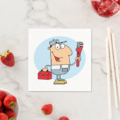 Cartoon Mechanic Napkins Servet (Insitu)