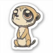 Cartoon Meerkat droevige ogen Sticker (Voorkant)