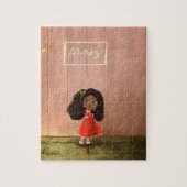 Cartoon meisje Afro-getextureerd haar Legpuzzel (Verticaal)