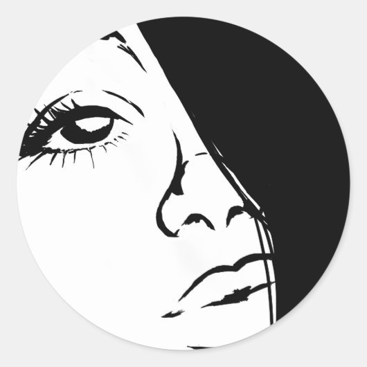 Cartoon Meisje Beauty Stickers (Voorkant)