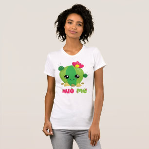 Cartoon meisje cactus knuffelt me grappig citaat g t-shirt