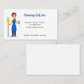 Cartoon Meisje Huis Schoonmaak Service Visitekaart Visitekaartje (Voorkant / Achterkant)