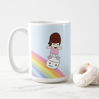 Cartoon Meisje op de Mok van de regenboogmacht