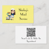 CARTOON Meisje Shirley's Maid Service QR-code Visitekaartje (Voorkant / Achterkant)