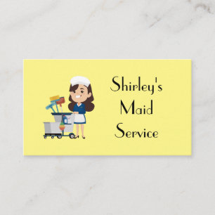 CARTOON Meisje Shirley's Maid Service QR-code Visitekaartje