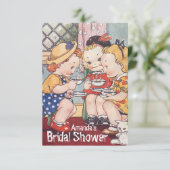 Cartoon meisjes Vrijgezellenfeest, bachelorette pa Kaart (Staand voorkant)