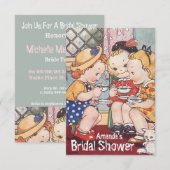 Cartoon meisjes Vrijgezellenfeest, bachelorette pa Kaart (Voorkant / Achterkant)