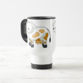 Cartoon Melkkoe Aluminium Reisbeker (Voorkant links)
