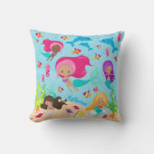 Cartoon Mermaid Little Girl onder het Zee Kussen (Voorkant)