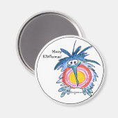 Cartoon Merry Christmas Kiwi Magnet (Voorkant / Achterkant)