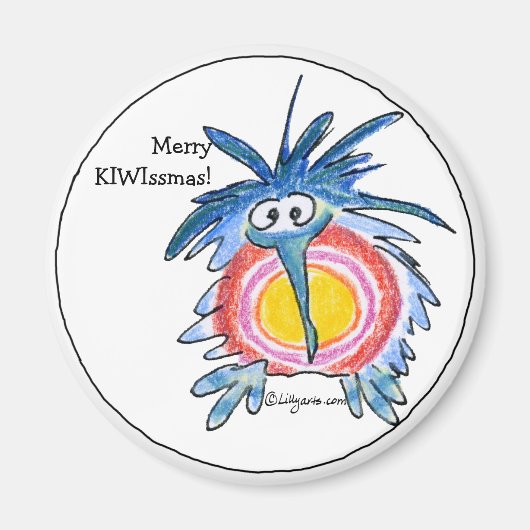 Cartoon Merry Christmas Kiwi Magnet (Voorkant)