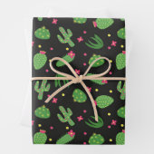 Cartoon met bloemen op een zwarte achtergrond inpakpapier vel (In situ)