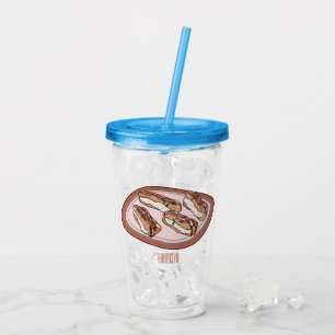 Cartoon met chocolade eclair acryl drinkbeker