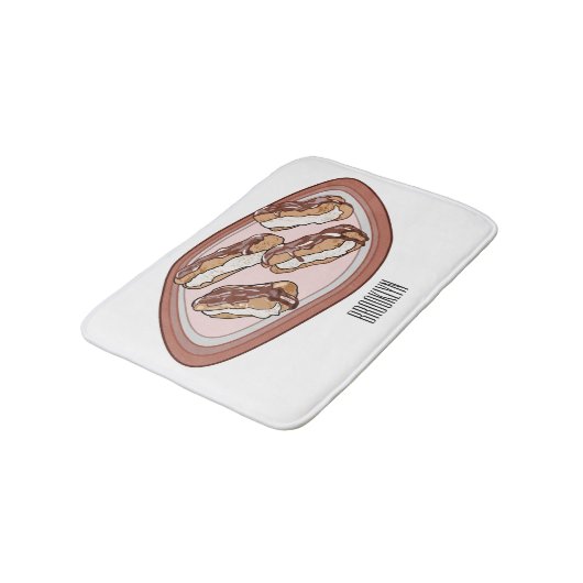 Cartoon met chocolade eclair badmat (Gekanteld)