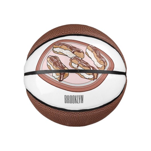 Cartoon met chocolade eclair basketbal (Voorkant)