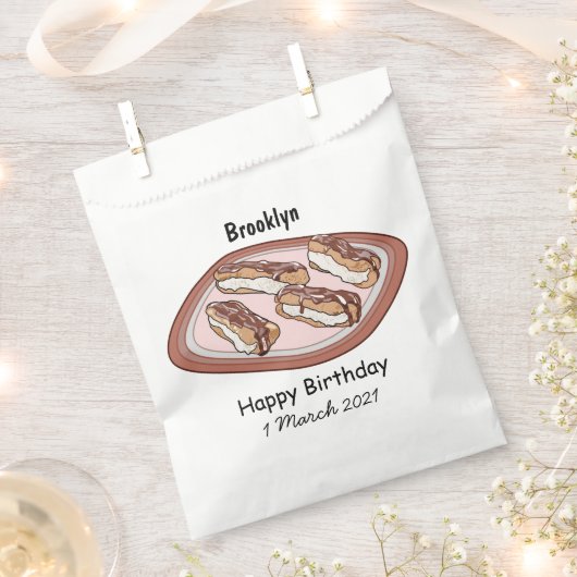 Cartoon met chocolade eclair bedankzakje (Geknipt)