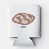 Cartoon met chocolade eclair blikjeskoeler (Achterkant)