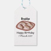 Cartoon met chocolade eclair cadeaulabel (Voorkant)