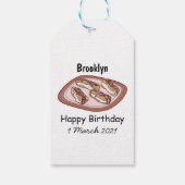 Cartoon met chocolade eclair cadeaulabel (Achterkant)