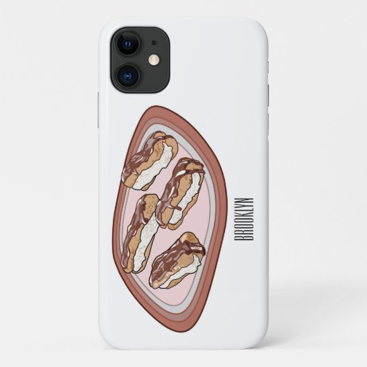 Cartoon met chocolade eclair Case-Mate iPhone case (Achterkant)