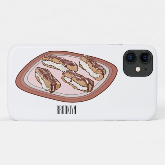 Cartoon met chocolade eclair Case-Mate iPhone case (Achterkant (horizontaal))