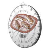 Cartoon met chocolade eclair dartbord (Voorkant Rechts)