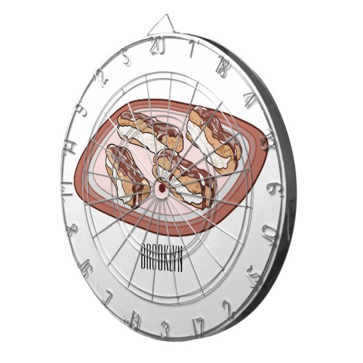 Cartoon met chocolade eclair dartbord (Voorkant Rechts)