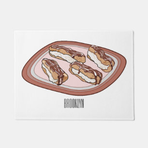 Cartoon met chocolade eclair deurmat