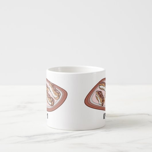 Cartoon met chocolade eclair espresso kop (Voorkant)