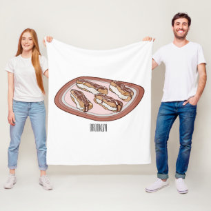 Cartoon met chocolade eclair fleece deken