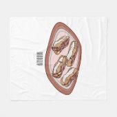 Cartoon met chocolade eclair fleece deken (Voorkant (Horizontaal))
