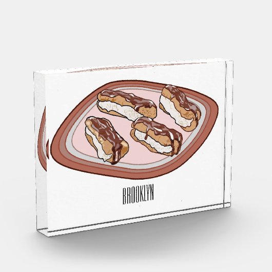 Cartoon met chocolade eclair fotoblokken (Links)